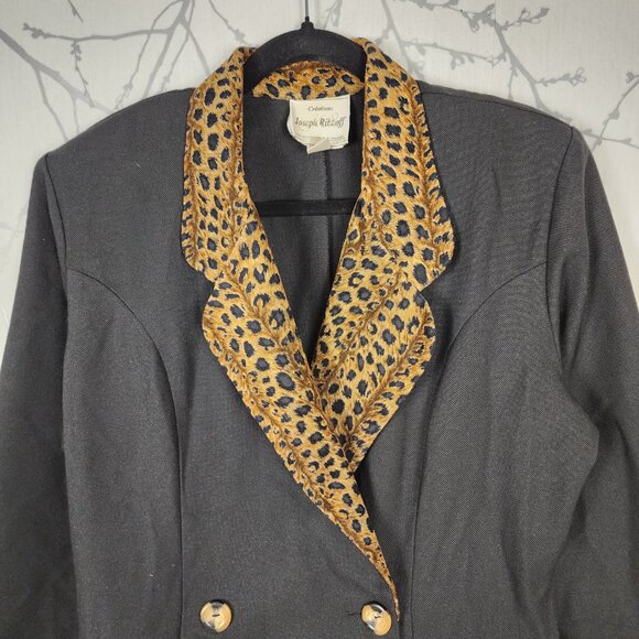 Joseph Ribkoff Creations VTG Leopard Print Double Breasted Romper Mobwife - Picture 2 of 9